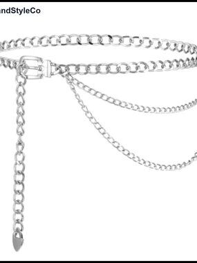 57" Metal Chain Waist Belt Adjustable Plus Size Women's Body Chain